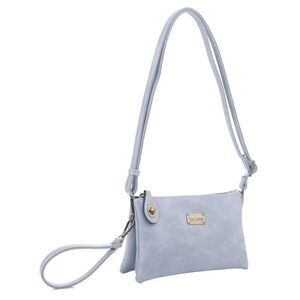 8924 Ella Crossbody Purse and Wristlet in Light Blue - PU Leather Wallet